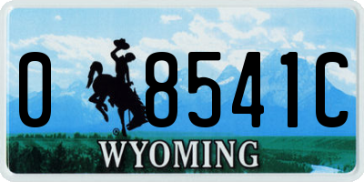 WY license plate 08541C