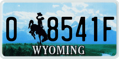 WY license plate 08541F