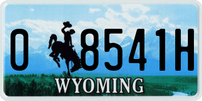 WY license plate 08541H