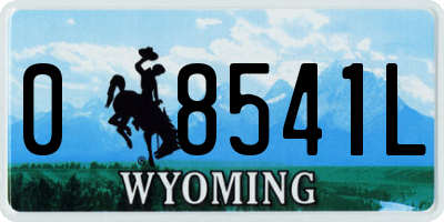 WY license plate 08541L