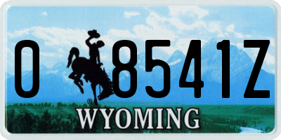 WY license plate 08541Z
