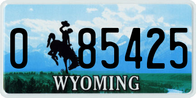 WY license plate 085425