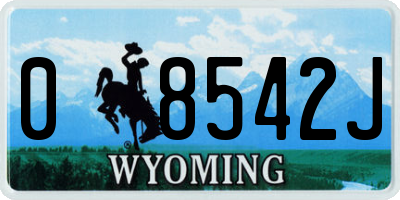 WY license plate 08542J