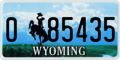 WY license plate 085435