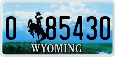 WY license plate 08543O