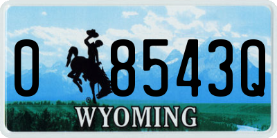 WY license plate 08543Q