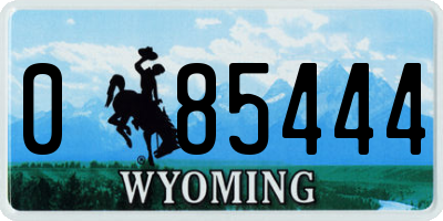 WY license plate 085444