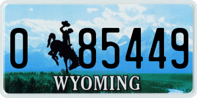 WY license plate 085449