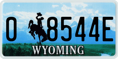 WY license plate 08544E