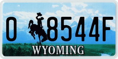 WY license plate 08544F