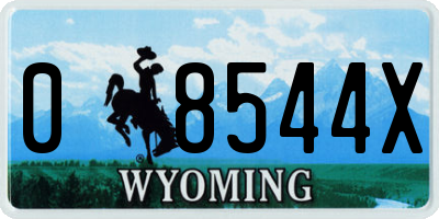 WY license plate 08544X