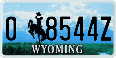WY license plate 08544Z