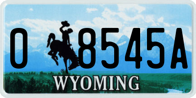 WY license plate 08545A