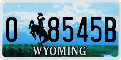 WY license plate 08545B