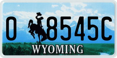 WY license plate 08545C