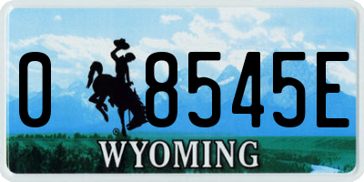 WY license plate 08545E