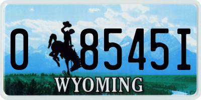 WY license plate 08545I