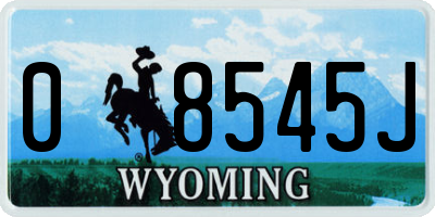 WY license plate 08545J