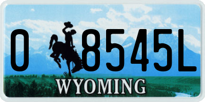 WY license plate 08545L