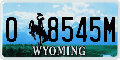 WY license plate 08545M