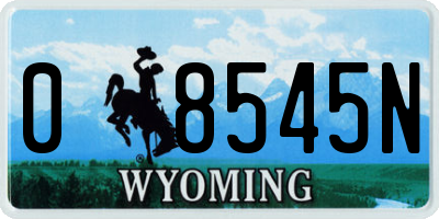 WY license plate 08545N