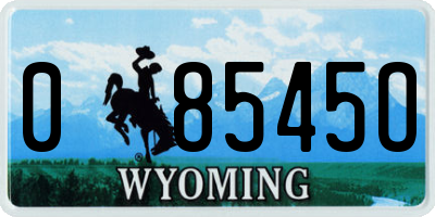 WY license plate 08545O