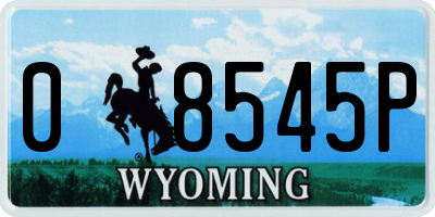 WY license plate 08545P