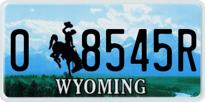 WY license plate 08545R