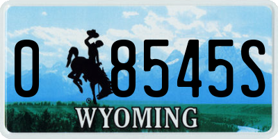 WY license plate 08545S