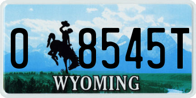 WY license plate 08545T