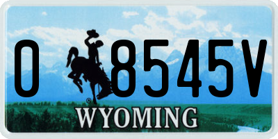 WY license plate 08545V