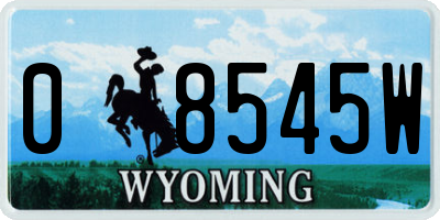 WY license plate 08545W