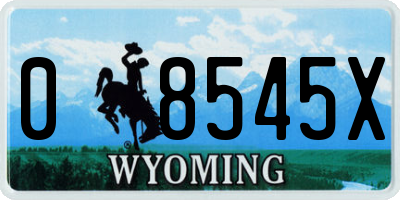 WY license plate 08545X