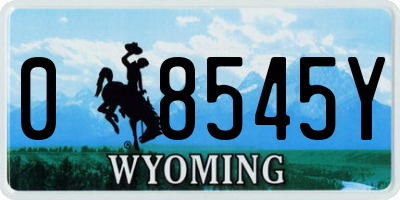 WY license plate 08545Y