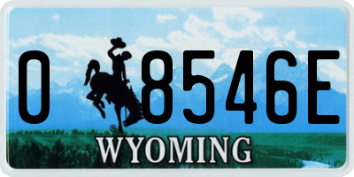 WY license plate 08546E
