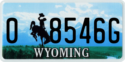 WY license plate 08546G