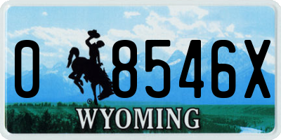 WY license plate 08546X