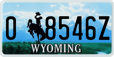 WY license plate 08546Z