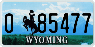 WY license plate 085477