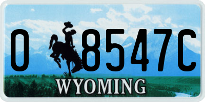 WY license plate 08547C