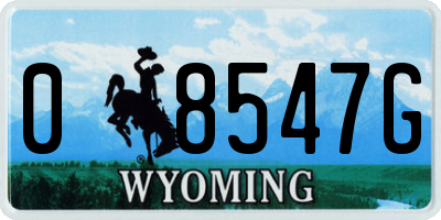 WY license plate 08547G