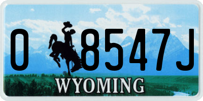 WY license plate 08547J