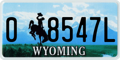 WY license plate 08547L