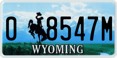 WY license plate 08547M