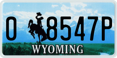 WY license plate 08547P