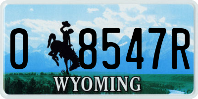 WY license plate 08547R