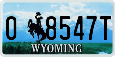 WY license plate 08547T