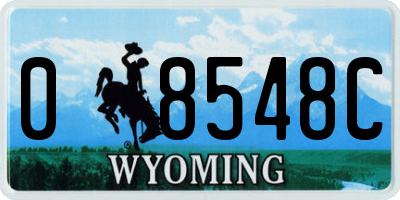 WY license plate 08548C