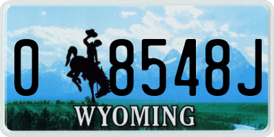 WY license plate 08548J