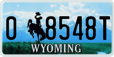 WY license plate 08548T